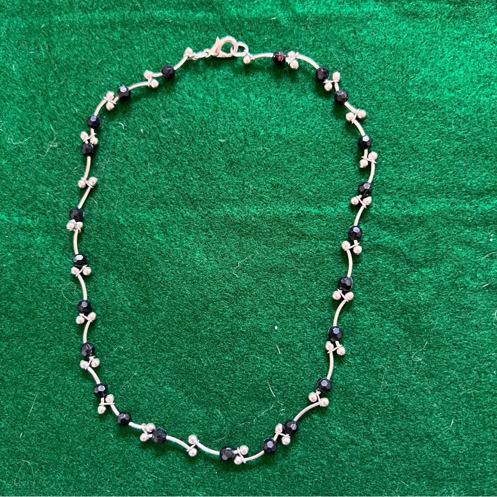 Sophisticated Black and Silver Chain Necklace